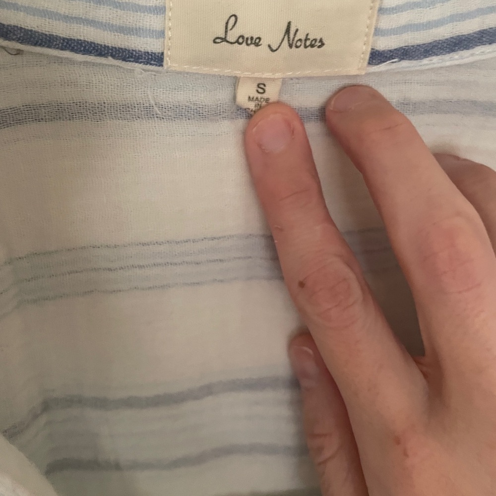 Striped Button-Up Collared Crop Top - image 2